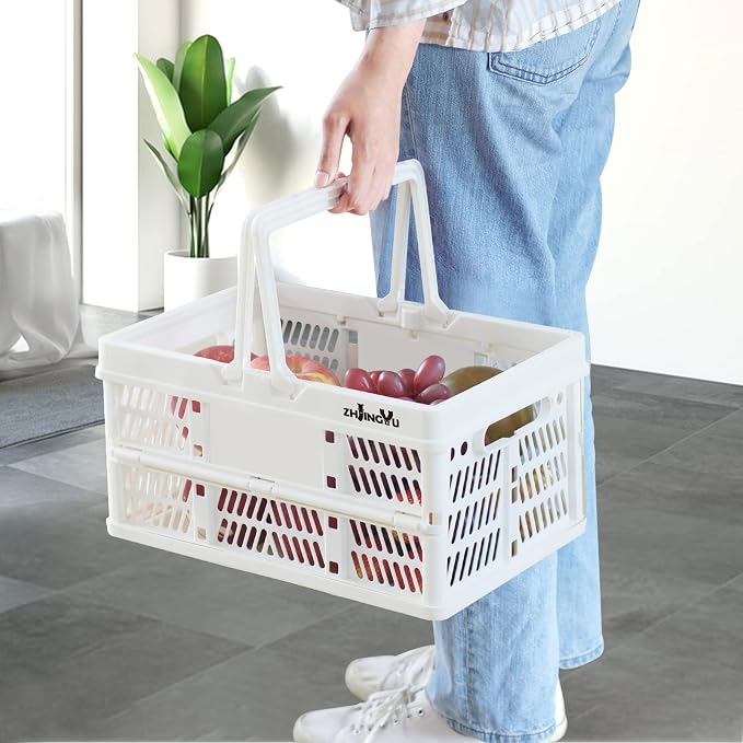 Plastic crates for storage, plastic baskets for organizing, 14.96x9.84x7.87" | - Image 2