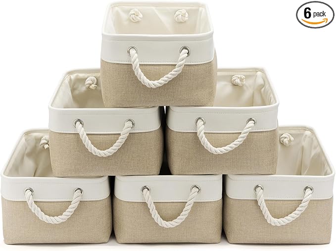 13.8x9.8x6.7 Inch Fabric Small Storage Bins by VQRTEXAStorageBasket