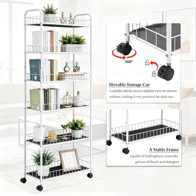 10in 6 Tier Slim Storage Cart - Image 6