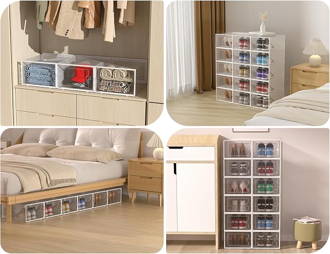 Kuject XX-Large Shoe Storage Boxes 12 Pack, Entryway & Under-Bed Storage - Image 7