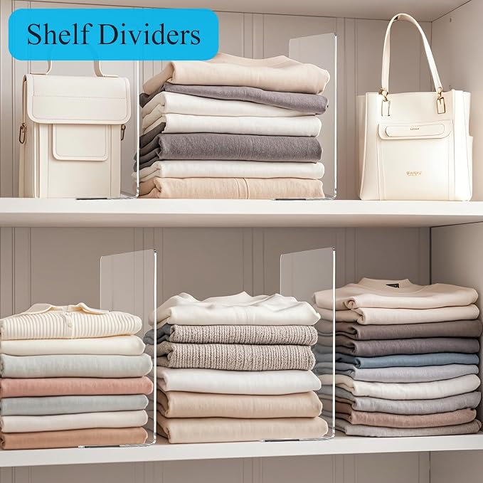 Shelf Dividers for Closet Organization: Acrylic Shelf Dividers for Clothes - Image 6