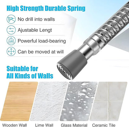 AIZESI 2pcs Sliver Small Tension Rods 12 to 20 Inch Adjustable Tension Curtain - Image 2