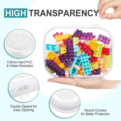 Hoolerry 4 Pcs Hard Clear Zipper Case Makeup Bags Plastic Pencil Pouch - Image 3