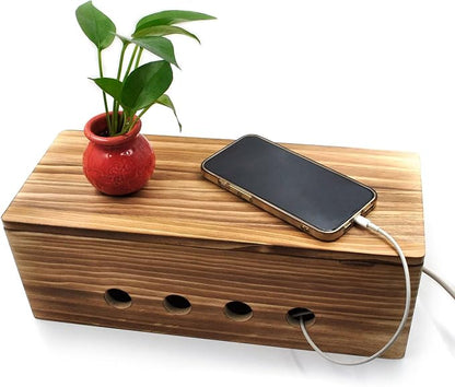 Large Cable Management Box, Wood Cord Hider Box & Organizer - Image 6