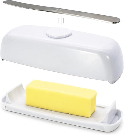 Butter Hub Butter Dish with Lid and Knife, Magnetic Butter Keeper, Easy Scoop by BUTTERHUB