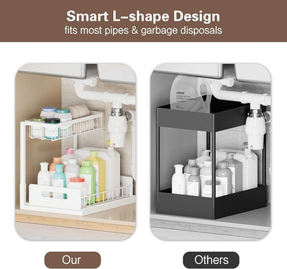 VUSIGN 2 Tier Under Sink Organizer and Storage, Slide Out Pull Out Cabinet - Image 3