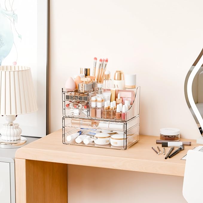 Yieach 2 Pack Clear Makeup Organizer Countertop - Image 2