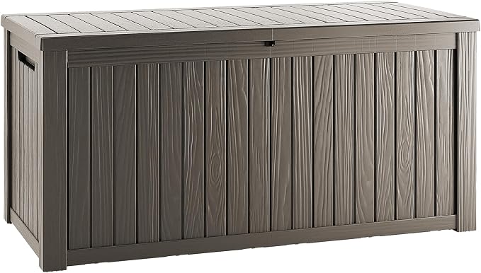 180 Gallon Resin Deck Box, Waterproof Outdoor Storage Box by Unknown