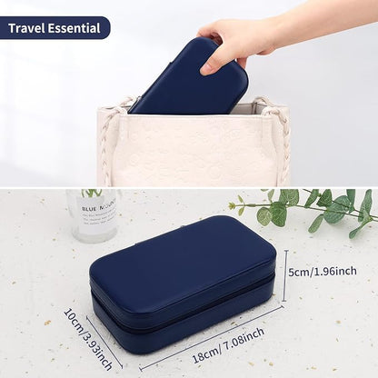DesignSter Travel Jewelry Box, PU Leather Portable Jewelry Case, Small Jewelry - Image 6