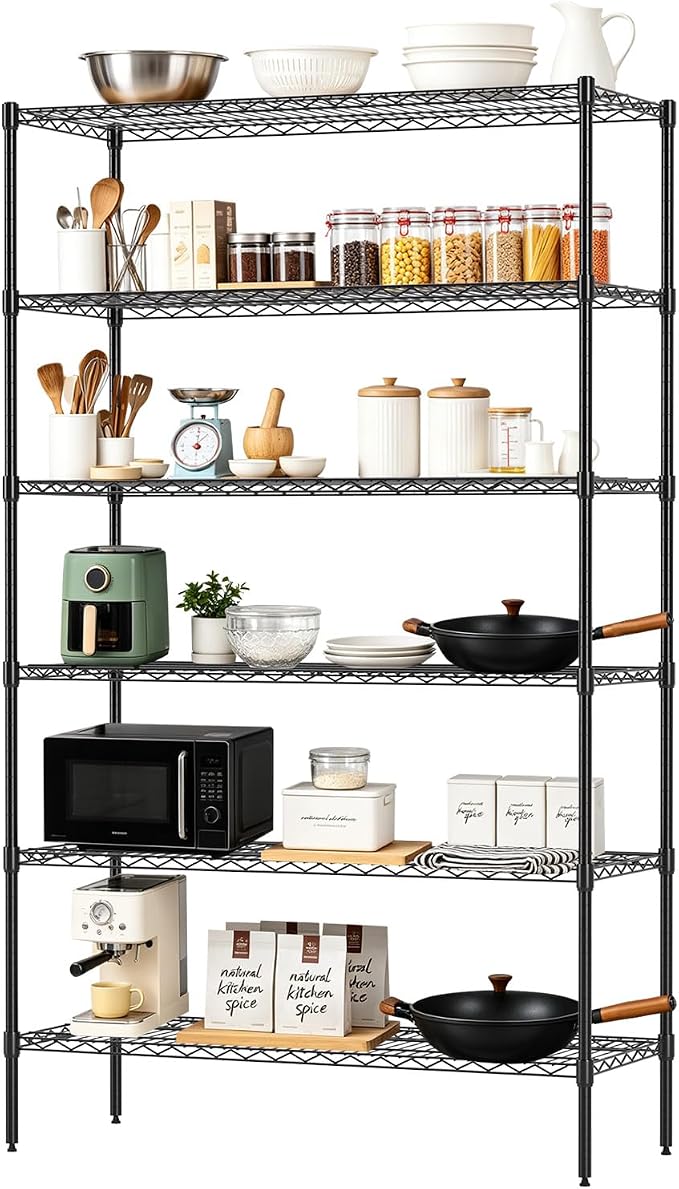FDW 16" D×42" W×72" H Wire Shelving Unit Commercial Metal Shelf by FDW