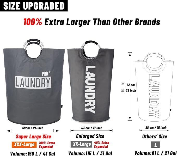 Caroeas Super Large 150L Laundry Basket Pro, Waterproof Laundry Hamper - Image 3