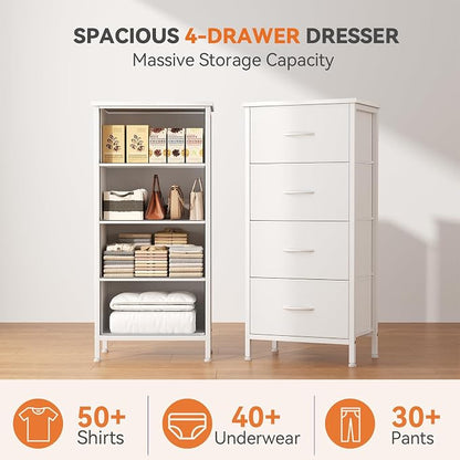 Sweetcrispy Dresser for Bedroom, 4 Drawer Storage Cabinet, Tall Nightstand | - Image 4