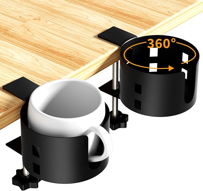 2 Pack Large Desk Cup Holder, OOKUU Anti-Spill Cup Holder by OOKUU