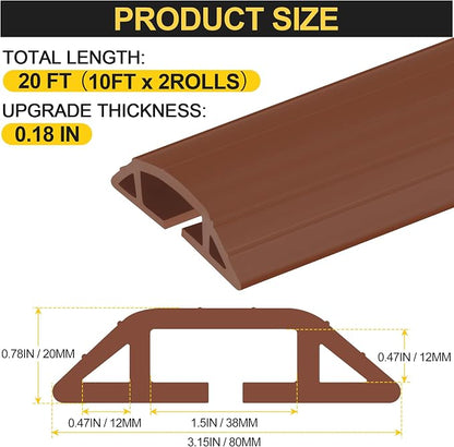 MYFAMIREA 20FT Floor Cord Cover Heavy Duty Cable Cover Protector 3 Channels - Image 2