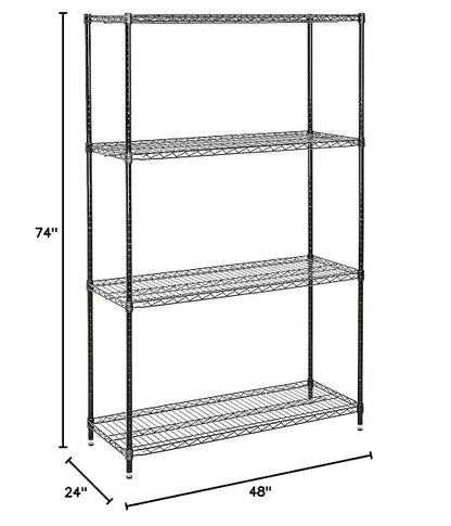 Nexel Economy Adjustable Wire Shelving Unit, 4 Tier, NSF Listed Commercial - Image 2