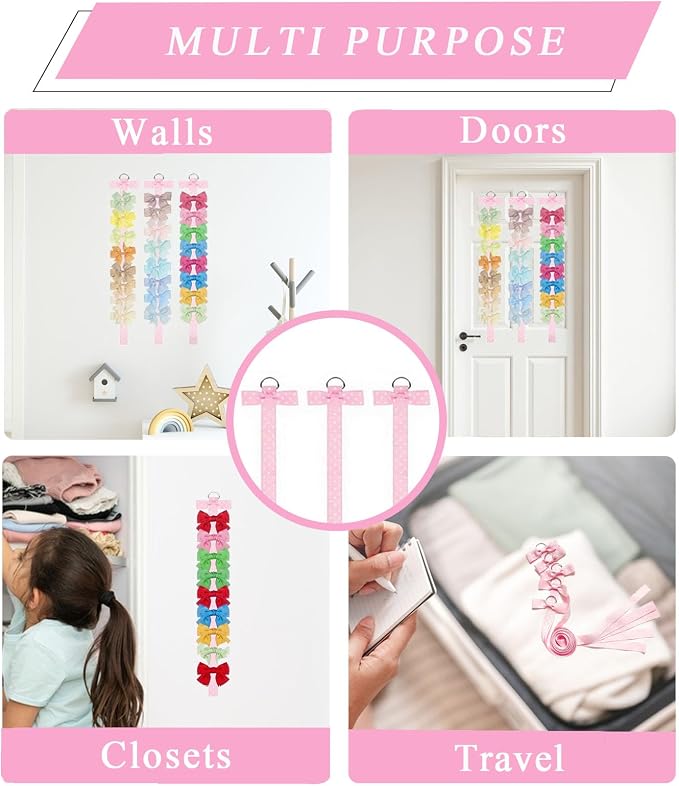 6 PCS Headband Bow Holder for Girls Hair Bows Clips Storage Bow Organizer - Image 7