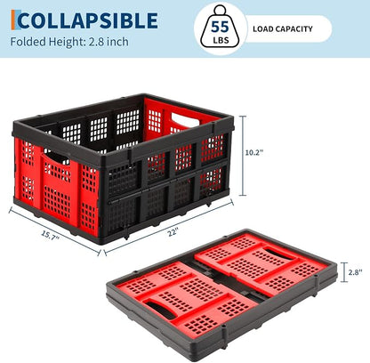 55L Collapsible Crates for Storage, Stackable & Collapsible Milk Crates - Image 6