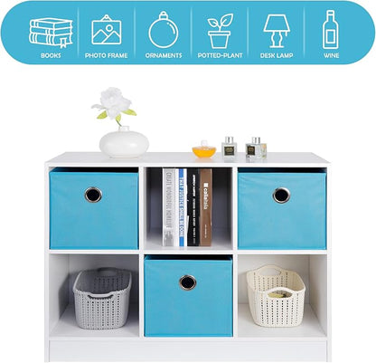 SUPER DEAL 6 Cube Storage Organizer 2 Tier Bookshelf - Image 4
