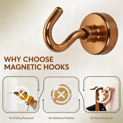 Neosmuk Magnetic Hooks, Heavy Duty 30lb+ Strong Magnet Hook - Image 4