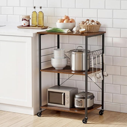 VEVOR Kitchen Utility Cart, 3 Tier 23.7 in Microwave Stand Coffee Cart - Image 8
