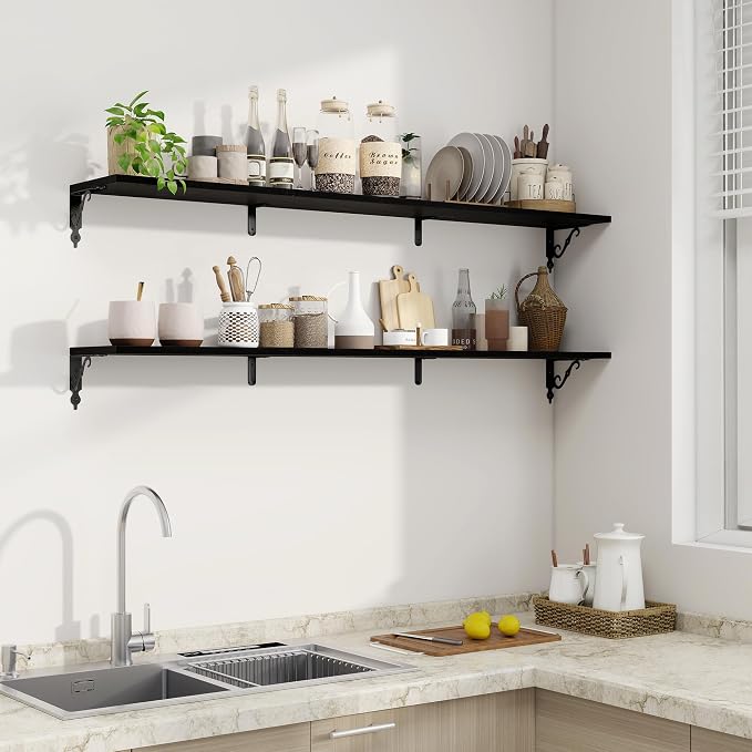 Fun Memories 55 Inch Floating Shelves, Long Floating Shelves Wall-Mounted - Image 4