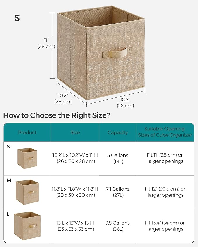 SONGMICS Storage Cubes, 11-Inch Non-Woven Fabric Bins - Image 6