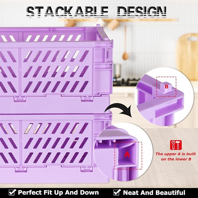 Tixill 2-Pack Mini Foldable Plastic Baskets - Image 4