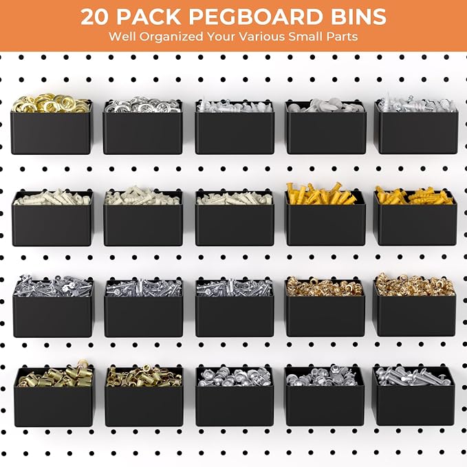INCLY 320PCS Pegboard Accessories Organizer Kit, Peg Board Hooks Assortment - Image 5
