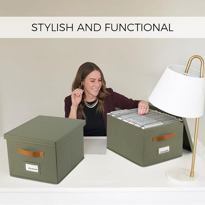 ZICOTO Decorative File Organizer Box Set of 2 - Image 2