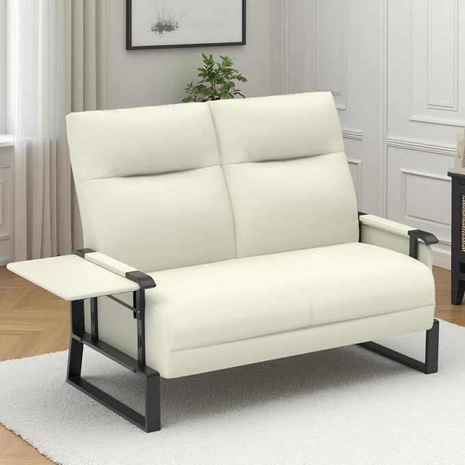 Faux Leather Loveseat, Upholstered Loveseat by Tbillionnext