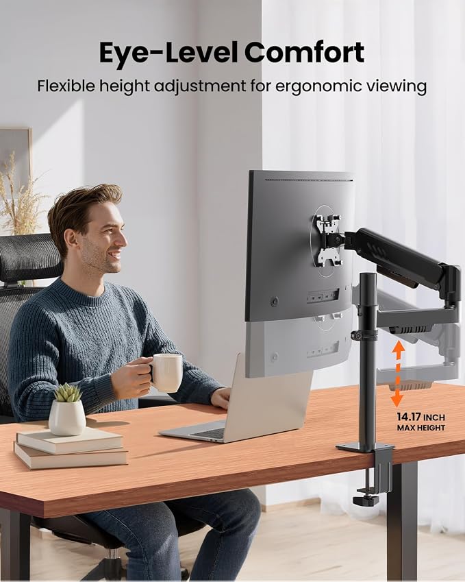 ErGear Single Monitor Arm, Adjustable Desk Monitor Mount - Image 3