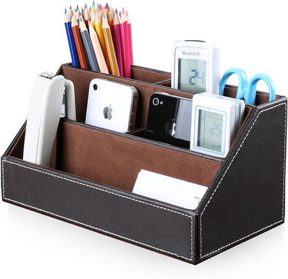 KINGFOM Pu Leather Desk Organizer by KingfomLeatherHomeOfficeDecor