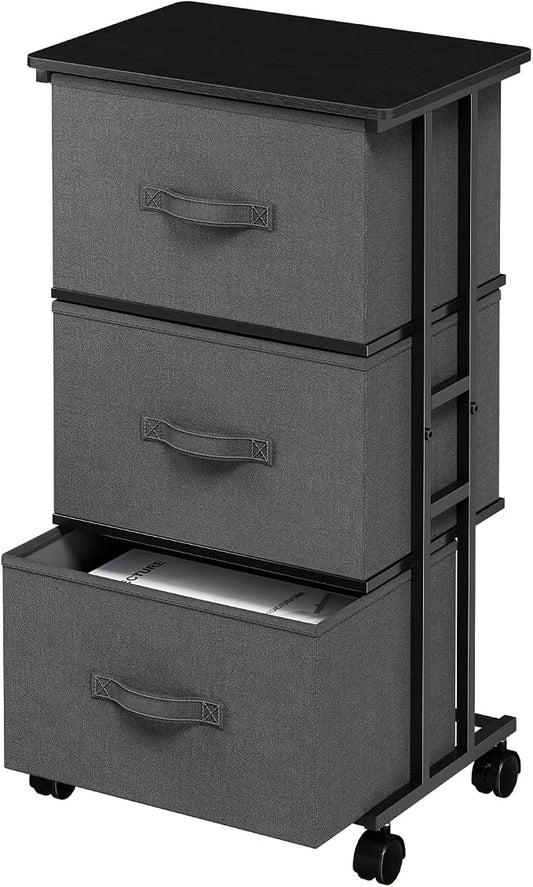 OLIXIS Dresser Storage with 3 Drawers, Fabric Dresser Tower by OLIXIS