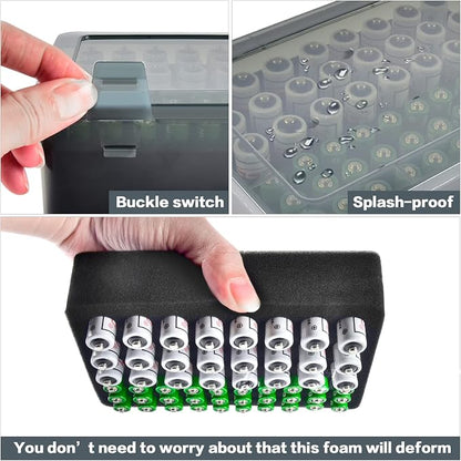 FULLCASE Battery Storage Organizer Holder Holds 54 AA AAA Batteries, Box Cases - Image 3