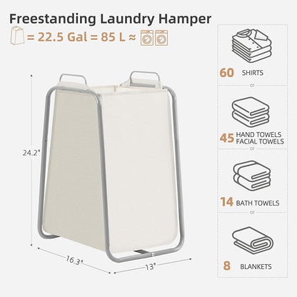 STORAGE MANIAC Metal Rack Laundry Hamper, 85L Large Laundry Basket - Image 3