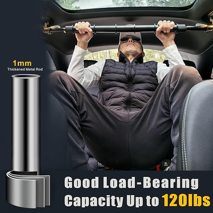 Car Clothes Hanger Bar Heavy-Duty Adjustable Tension Garment Rack 30''-50'' | - Image 4