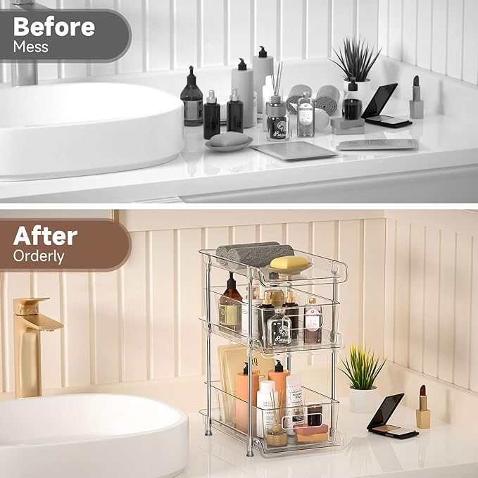 3 Tier Clear Bathroom Organizer - Image 5