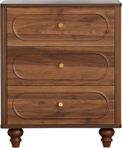 3 Drawer Fluted Dresser for Bedroom Set of 2, Mid Century Modern Chest of - Image 7