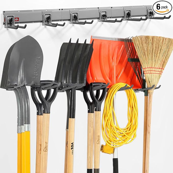 Garage Organization Wall Mount, 48inch Garden Tool Organizer by Aking+Ace