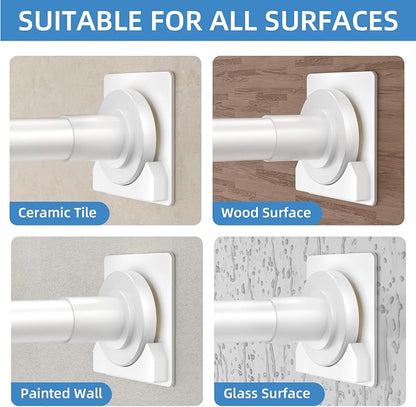CorkLatta White Shower Curtain Rod, 1 Inch Diameter Stainless Steel Adjustable - Image 4