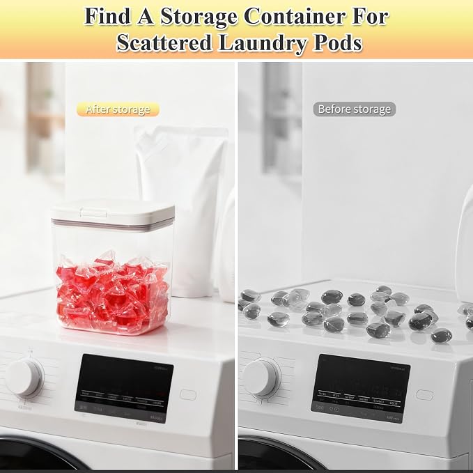 Gute Laundry Pod Holder with Lid - 67oz Sealed Automatic Pop-Up Dispenser - Image 7
