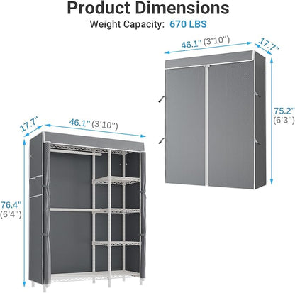 VIPEK V7C Garment Racks with Cover Portable Closets - Image 6