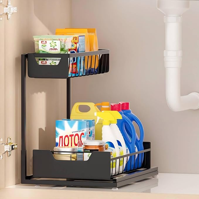 Ceetug Under Kitchen Sink Organizers and Storage, 1 Pack | Slide Out Drawer by ceetug