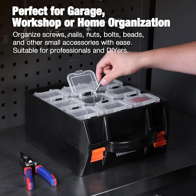 ValueMax Small Parts Organizer Box, Double-Sided Tool Box - Image 2