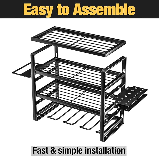 YYR 4 Layer Power Tool Organizer Wall Mount, Cordless Drill Hanger Storage Rack - Image 9