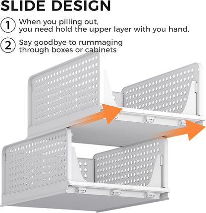 Pinkpum 5 Pack Stackable Plastic Storage Closet Organizers and Storage Bins - Image 9