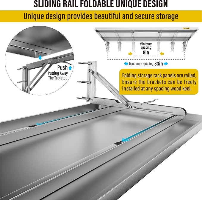 1.2x3ft Adjustable Rail Type Folding Storage Rack Shelf, Suitable - Image 5