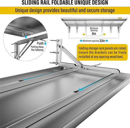 1.2x3ft Adjustable Rail Type Folding Storage Rack Shelf, Suitable - Image 5