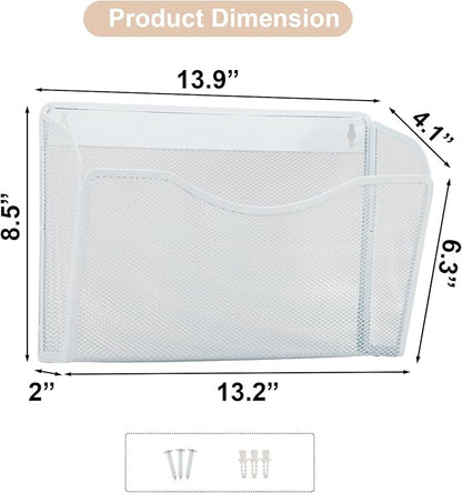 EASEPRES 3 Single Pocket Mesh Hanging File Organizer, Vertical Wall Mounted - Image 6