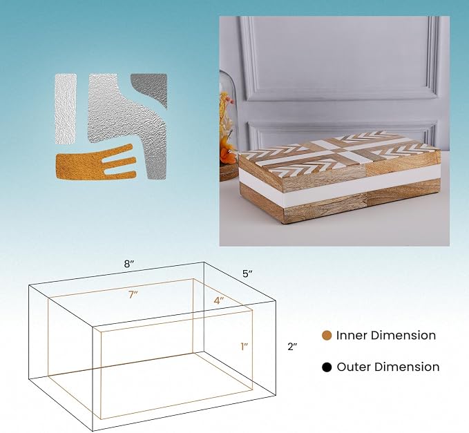 Handicrafts Home White Decorative Storage Box - Image 3
